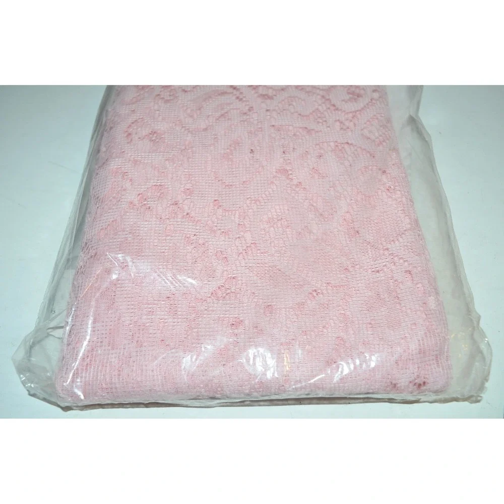 Vtg Pink Lace Door panel Curtains 40